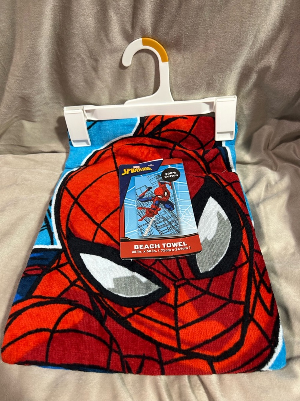 Marvel Spiderman Kids Beach Towel - Red, Blue, Black, White